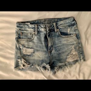 American Eagle High-Rise Acid Wash Shorts